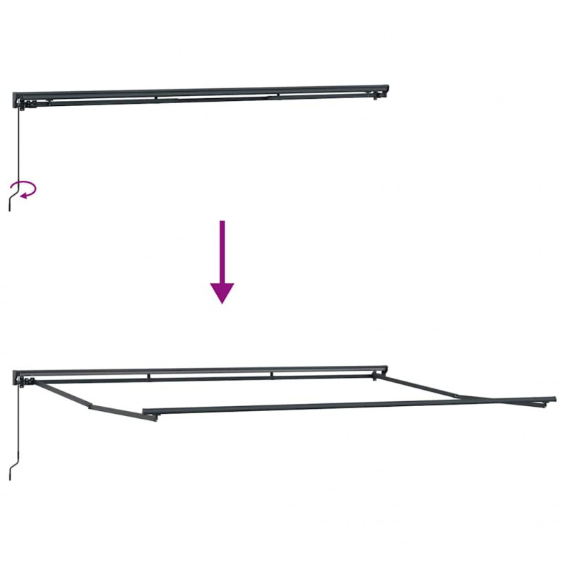Rama markizy Z regulacją Antracyt 4,5 × 3 m Stal
