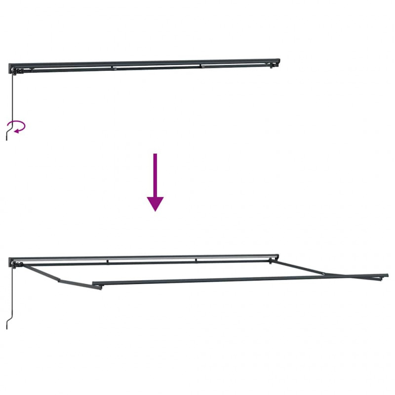 Rama markizy Z regulacją Antracyt 5 x 3 m Stal