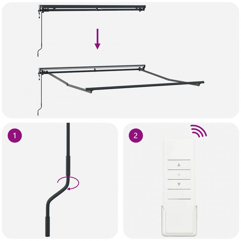 Rama markizy Z regulacją Antracyt 3,5 x 2,5 m Stal