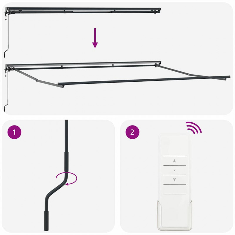Rama markizy Z regulacją Antracyt 4,5 × 3 m Stal