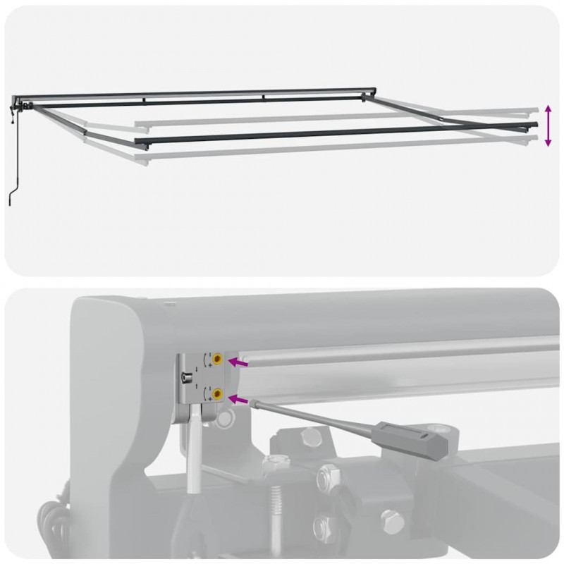 Rama markizy Z regulacją Antracyt 4,5 × 3 m Stal