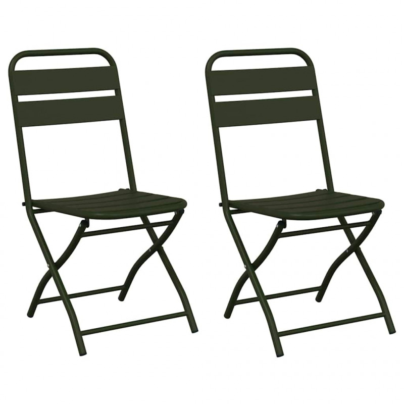 Składane krzesło ogrodowe 2 pcs Zielony 42 x 52 x 82cm