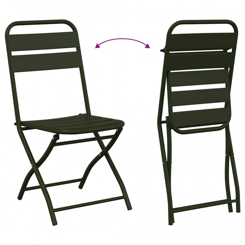 Składane krzesło ogrodowe 2 pcs Zielony 42 x 52 x 82cm