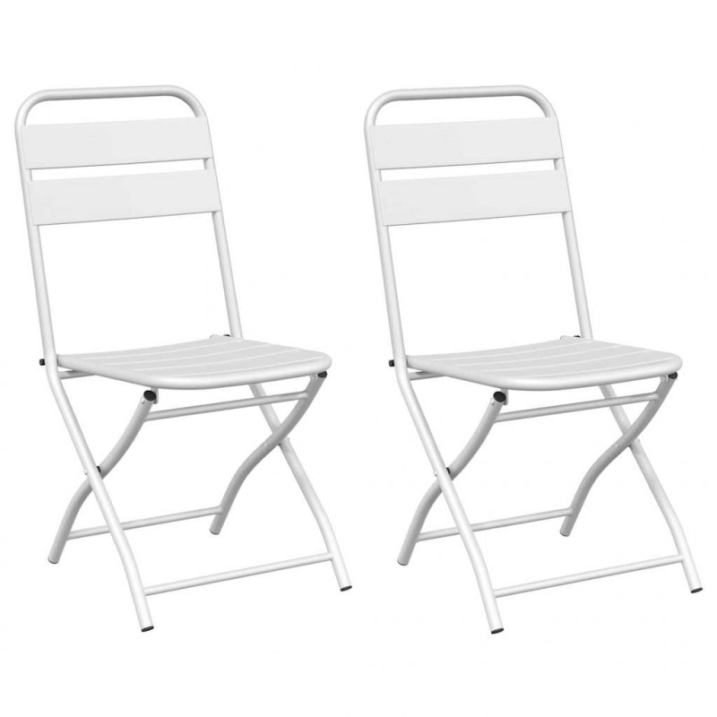 Składane krzesło ogrodowe 2 pcs Biały 42 x 52 x 82cm