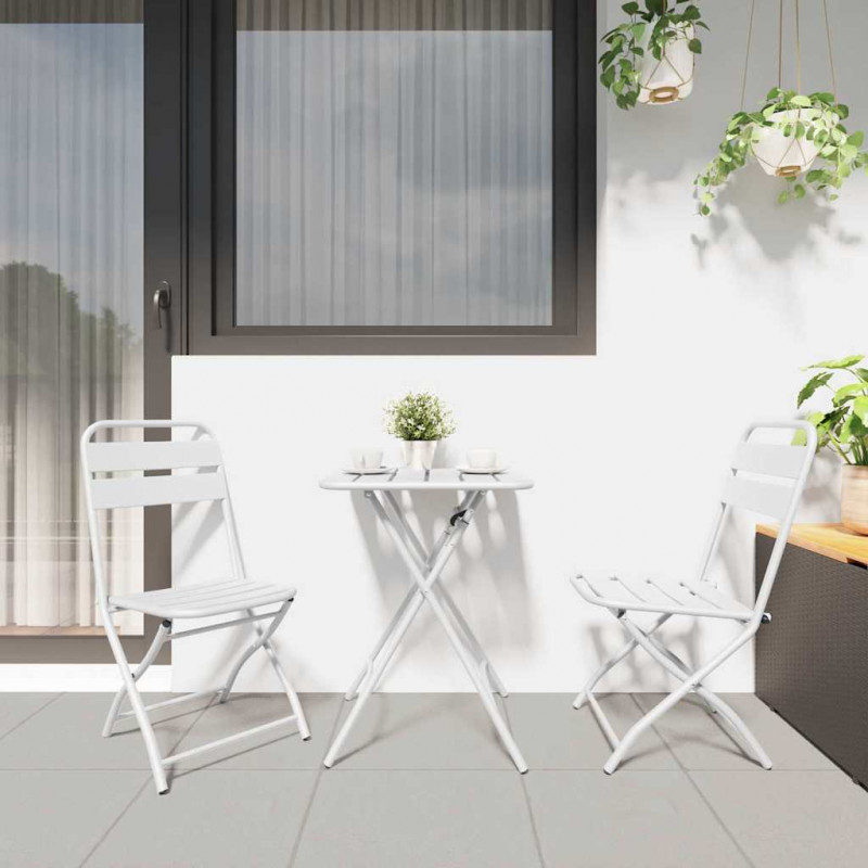 Składane krzesło ogrodowe 2 pcs Biały 42 x 52 x 82cm