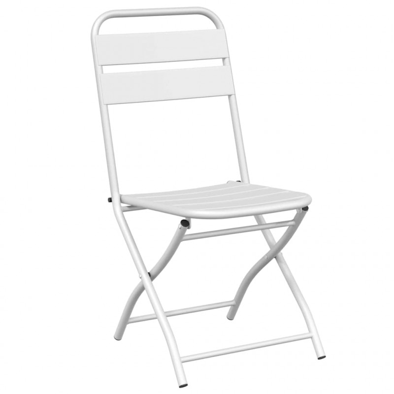 Składane krzesło ogrodowe 2 pcs Biały 42 x 52 x 82cm