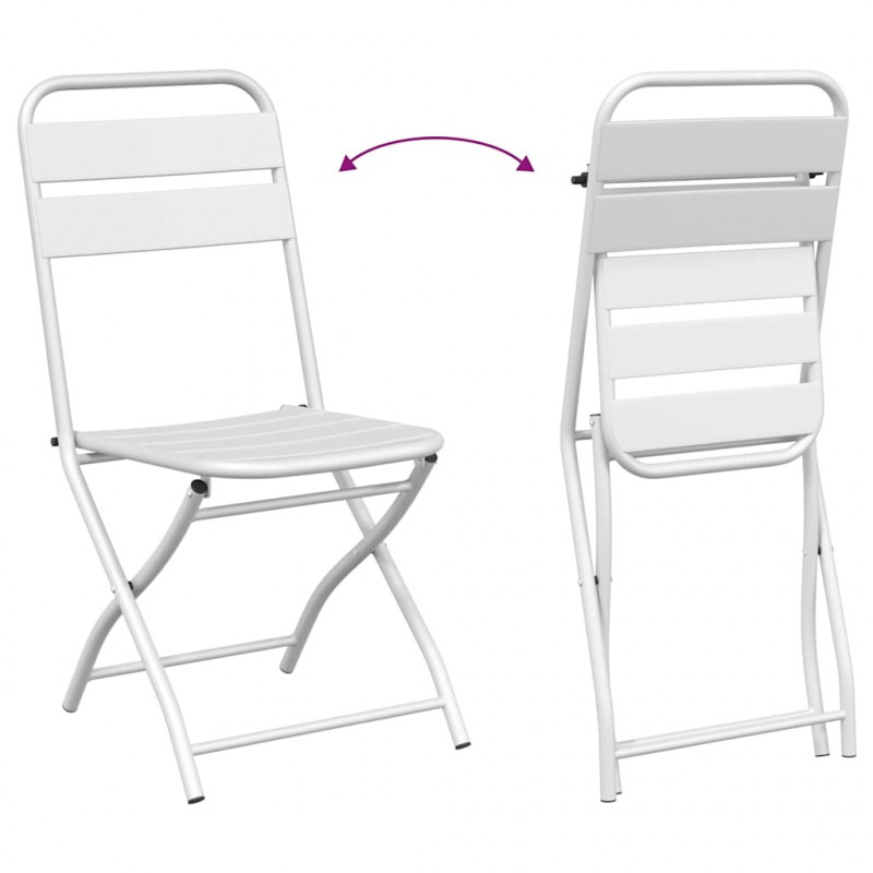 Składane krzesło ogrodowe 2 pcs Biały 42 x 52 x 82cm