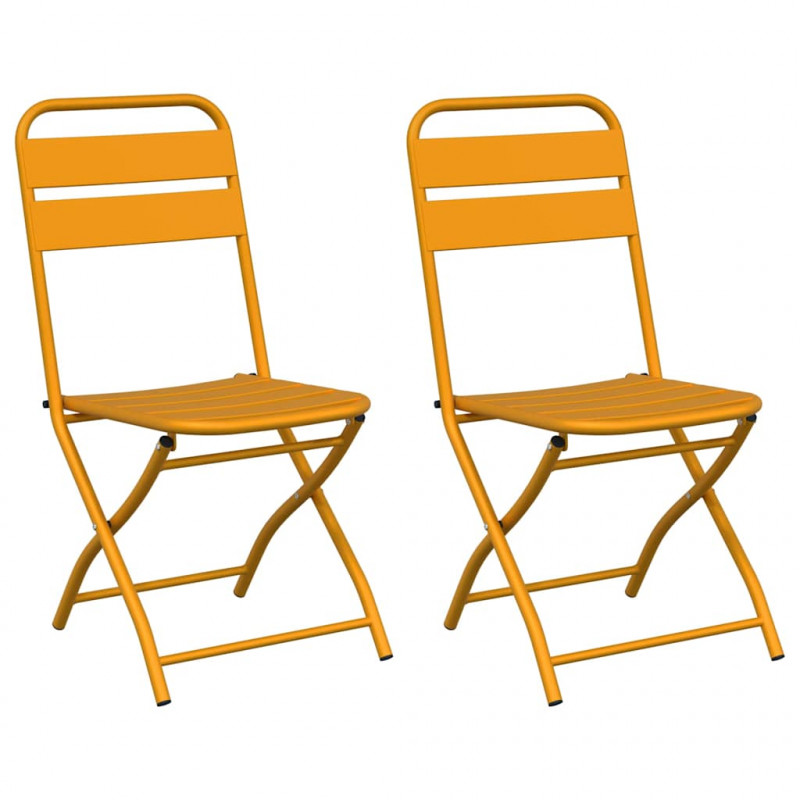 Składane krzesło ogrodowe 2 pcs Musztardowy 42 x 52 x 82cm