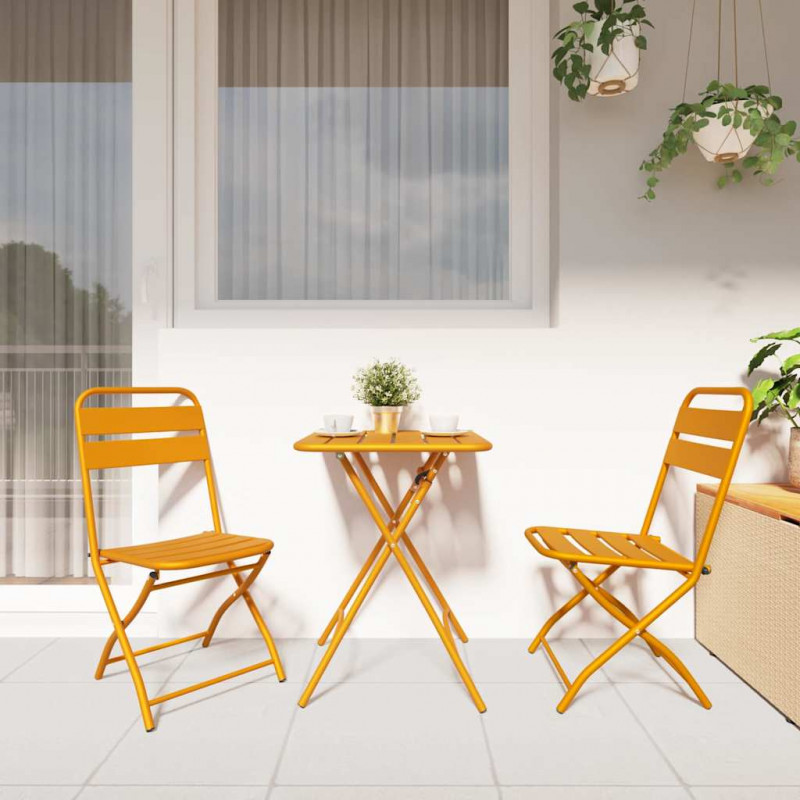 Składane krzesło ogrodowe 2 pcs Musztardowy 42 x 52 x 82cm