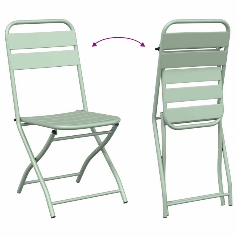 Składane krzesło ogrodowe 2 pcs Jasna miętowa 42 x 52 x 82cm