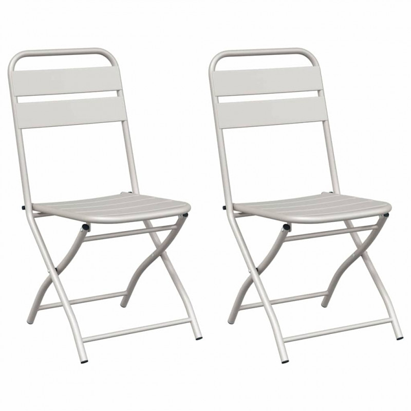 Składane krzesło ogrodowe 2 pcs Beżowy 42 x 52 x 82cm