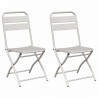 Składane krzesło ogrodowe 2 pcs Beżowy 42 x 52 x 82cm