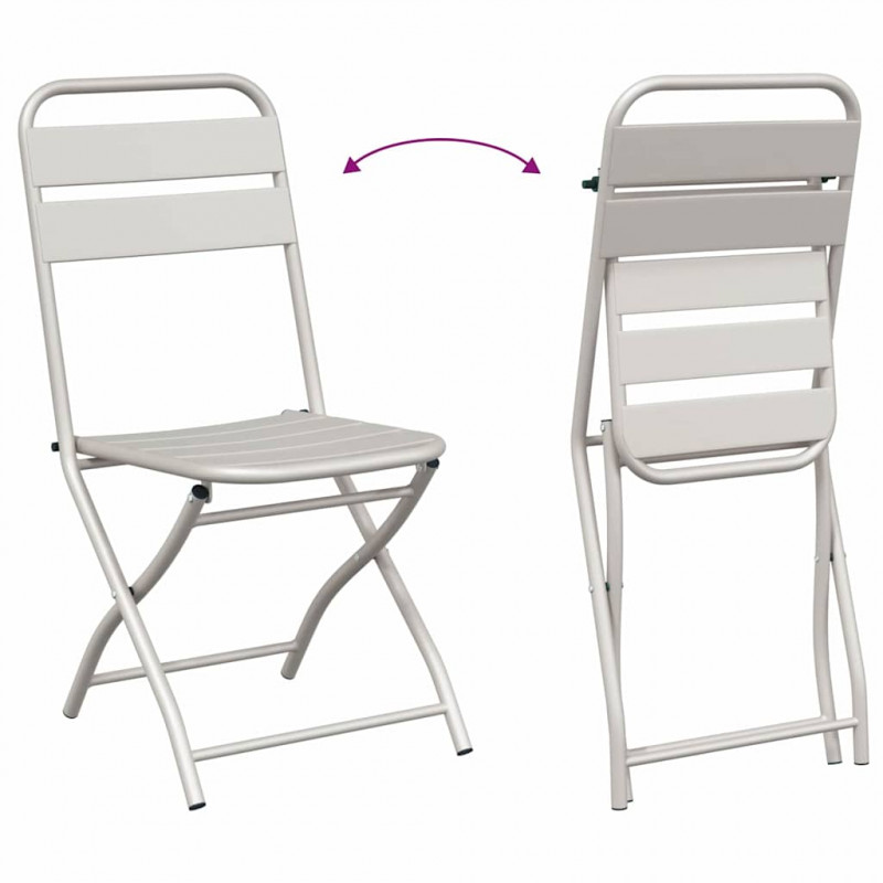 Składane krzesło ogrodowe 2 pcs Beżowy 42 x 52 x 82cm