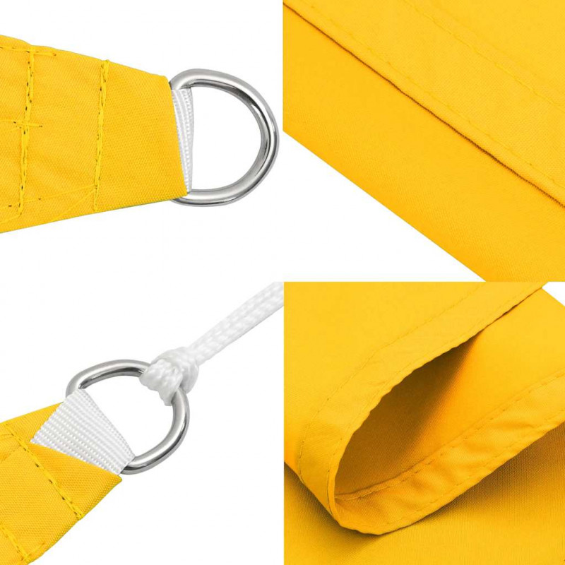 Żagiel przeciwsłoneczny żółty 7x5x5 m 100% poliester Oxford