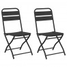 Składane krzesło ogrodowe 2 pcs Antracyt 42 x 52 x 82cm