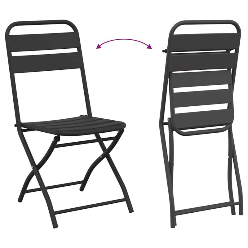 Składane krzesło ogrodowe 2 pcs Antracyt 42 x 52 x 82cm