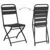Składane krzesło ogrodowe 2 pcs Antracyt 42 x 52 x 82cm