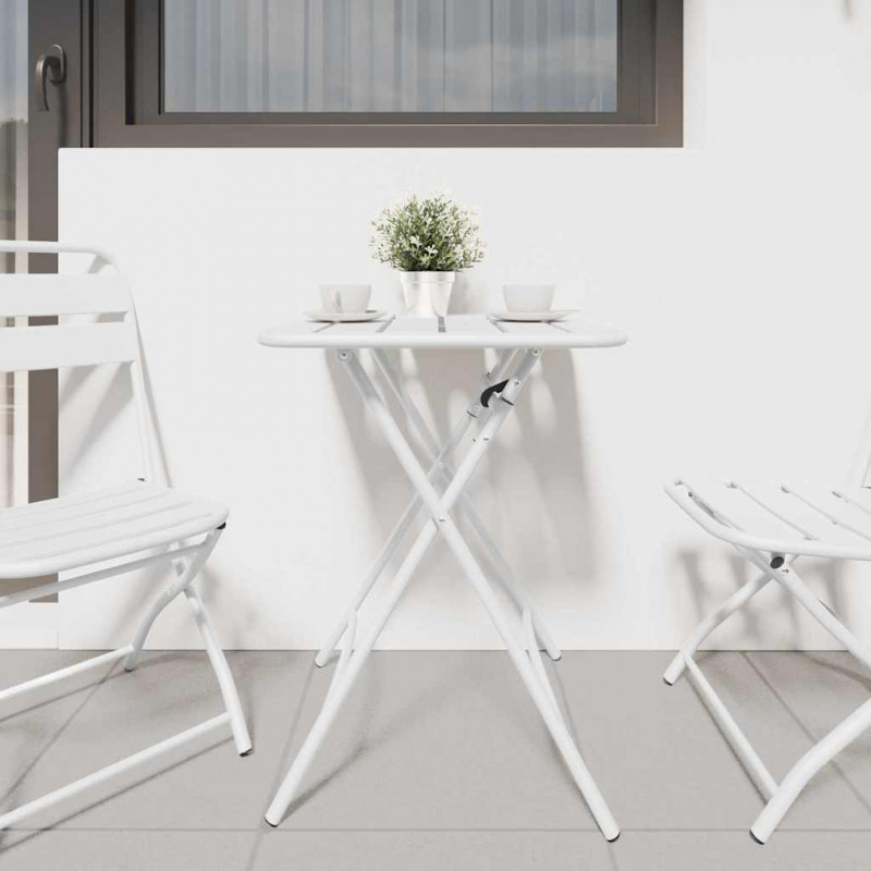 Stolik bistro Biały 55 x 55 x 72,5 cm Stal malowana proszkowo