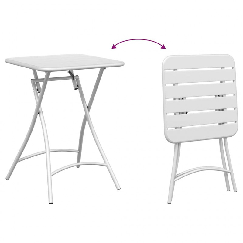 Stolik bistro Biały 55 x 55 x 72,5 cm Stal malowana proszkowo
