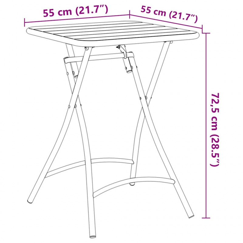 Stolik bistro Antracyt 55 x 55 x 72,5 cm
