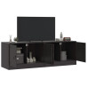 Szafki pod telewizor, 2 szt., czarne, 67x39x44 cm, stalowe