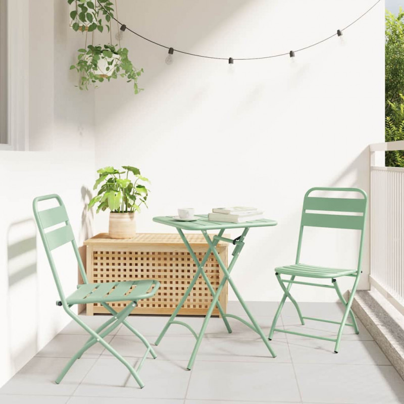 Zestaw bistro 3 pcs Zielony Stal