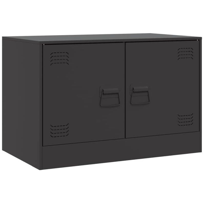 Szafki pod telewizor, 2 szt., czarne, 67x39x44 cm, stalowe
