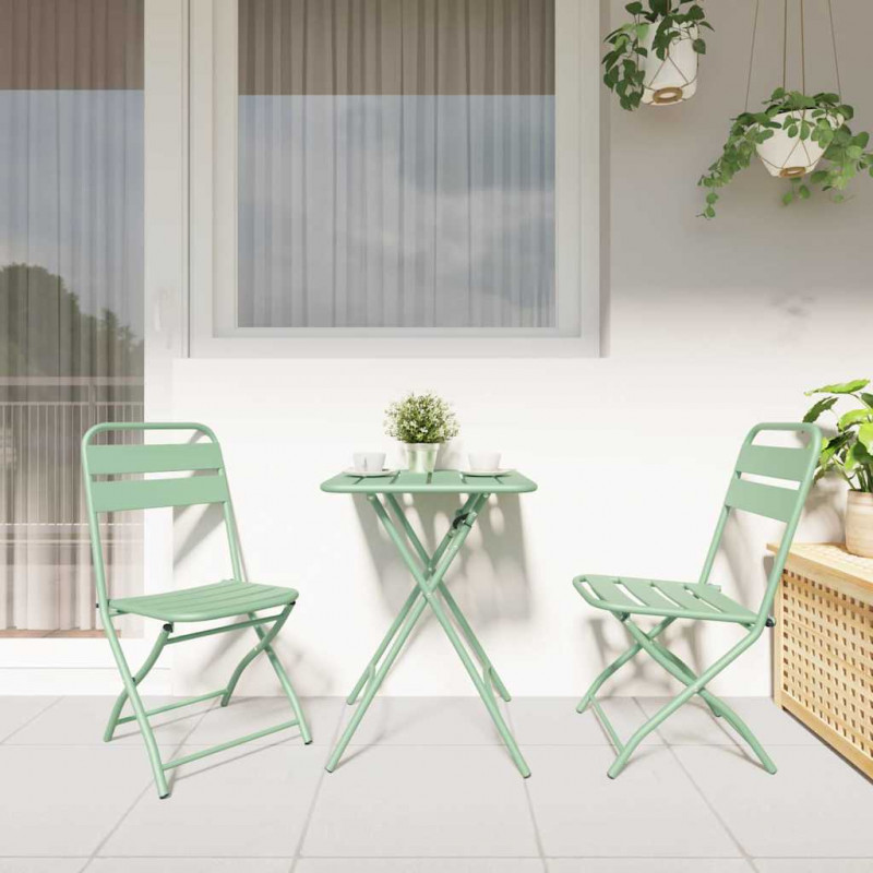 Zestaw bistro 3 pcs Zielony Stal