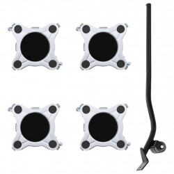 Rolki meblowe 4 szt. z podnośnikiem 15,5x15,5x5,5 cm Stal 1000 kg