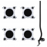 Rolki meblowe 4 szt. z podnośnikiem 15,5x15,5x5,5 cm Stal 1000 kg