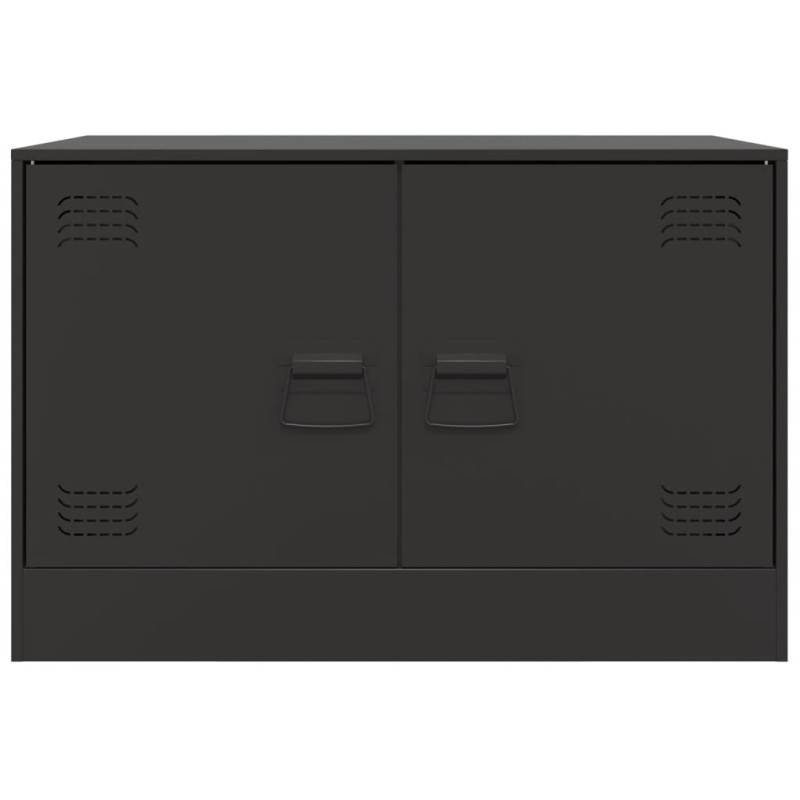 Szafki pod telewizor, 2 szt., czarne, 67x39x44 cm, stalowe