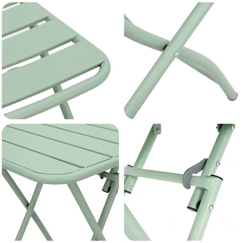 Zestaw bistro 3 pcs Zielony Stal