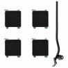Rolki meblowe 4 szt. z podnośnikiem 13,5x13,5x6 cm Stal 1300 kg