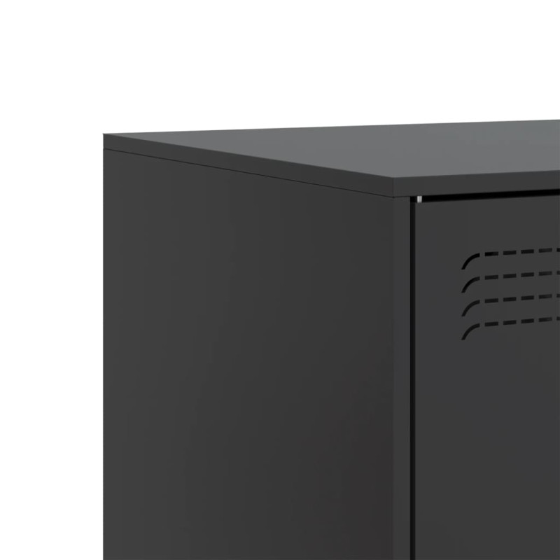 Szafki pod telewizor, 2 szt., czarne, 67x39x44 cm, stalowe