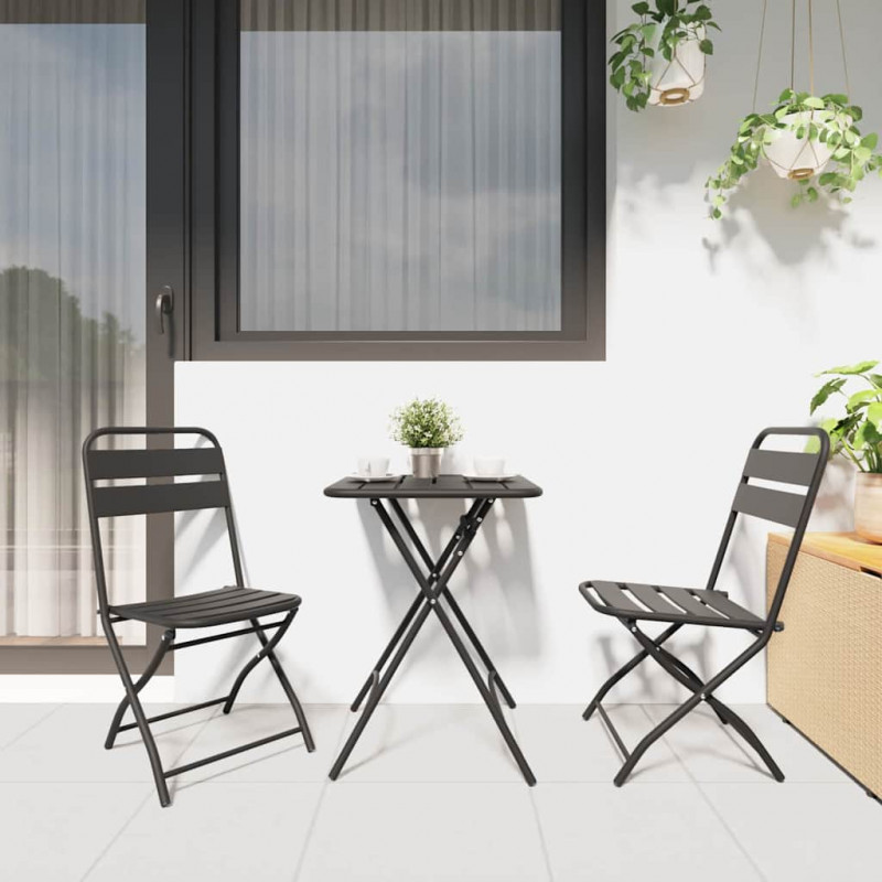 Zestaw bistro 3 pcs Antracyt Stal
