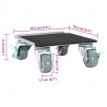 Rolki meblowe 4 szt. z podnośnikiem 13,5x13,5x6 cm Stal 1300 kg