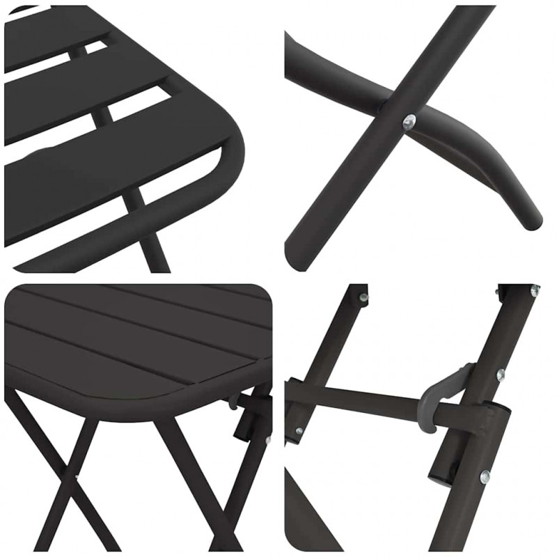 Zestaw bistro 3 pcs Antracyt Stal