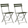 Składane krzesło ogrodowe 2 pcs Zielony 42 x 46 x 82 cm Metal