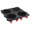 Rolki meblowe 4 szt. z podnośnikiem czarne 13,5x13,5x4,2 cm 300 kg
