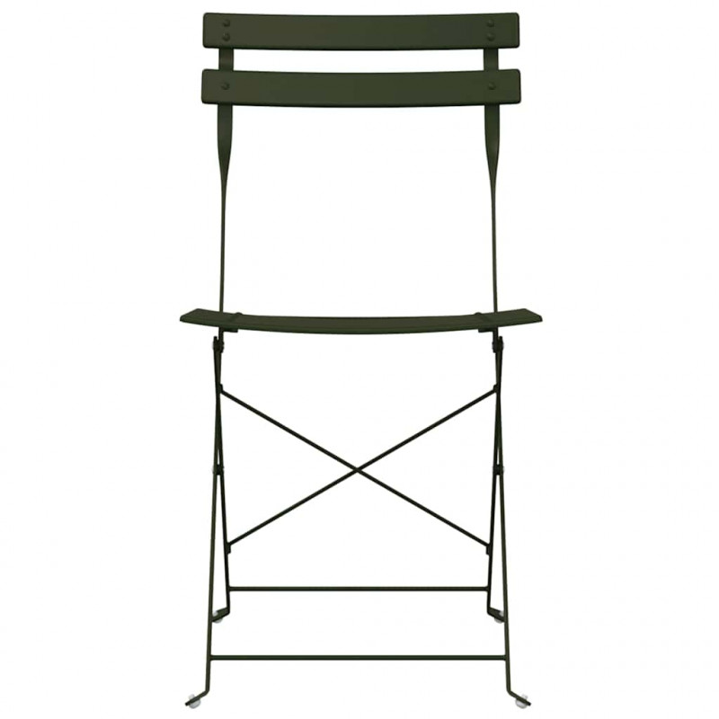 Składane krzesło ogrodowe 2 pcs Zielony 42 x 46 x 82 cm Metal