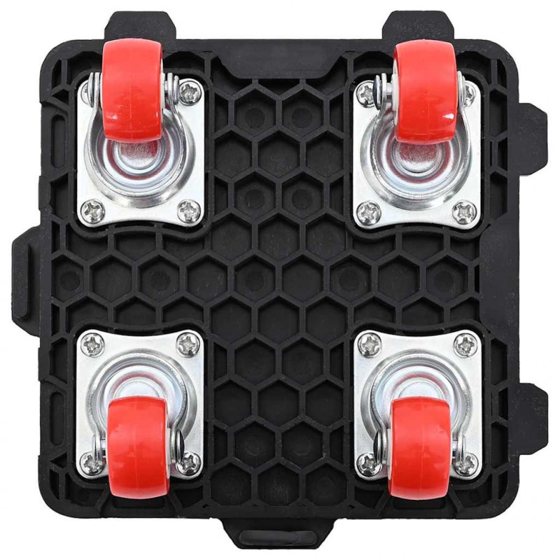 Rolki meblowe 4 szt. z podnośnikiem czarne 13,5x13,5x4,2 cm 300 kg