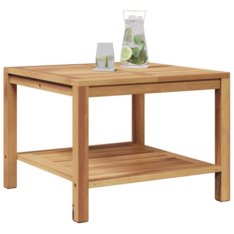 Stolik kawowy Brązowy 60 x 60 x 45 cm Lite drewno tekowe