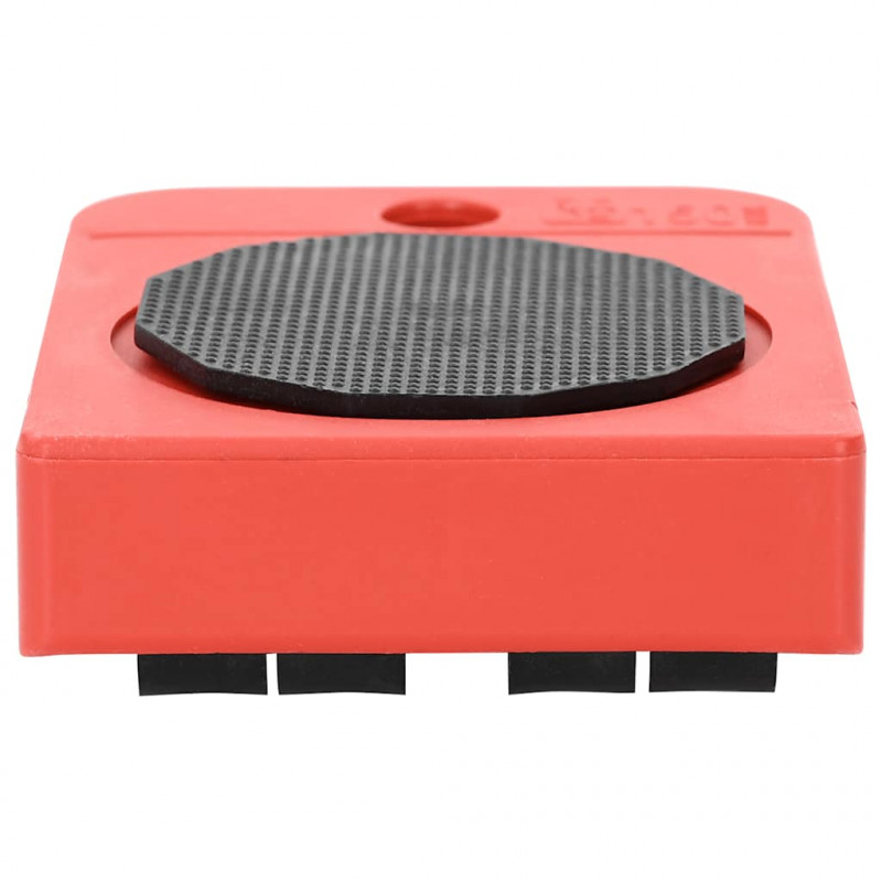 Rolki meblowe 8 szt. z podnośnikami czerwone 9,8x7,5x3 cm 150 kg