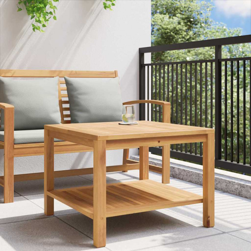 Stolik kawowy Brązowy 60 x 60 x 45 cm Lite drewno tekowe
