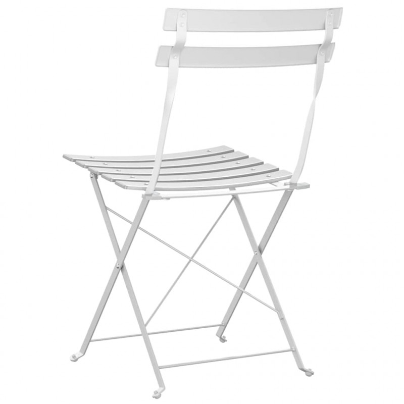 Składane krzesło ogrodowe 2 pcs Biały 42 x 46 x 82 cm Metal