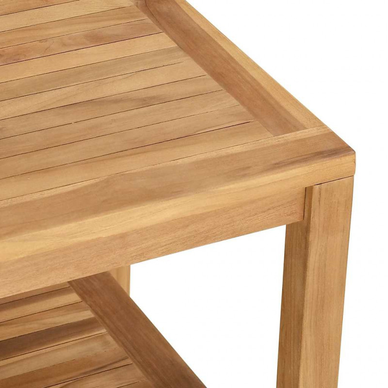 Stolik kawowy Brązowy 60 x 60 x 45 cm Lite drewno tekowe