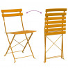 Składane krzesło ogrodowe 2 pcs Musztardowy 42 x 46 x 82 cm