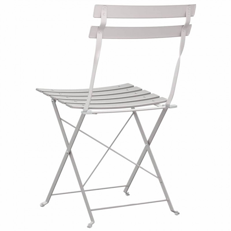 Składane krzesło ogrodowe 2 pcs Beżowy 42 x 46 x 82 cm Metal