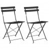 Składane krzesło ogrodowe 2 pcs Antracyt 42 x 46 x 82 cm Metal