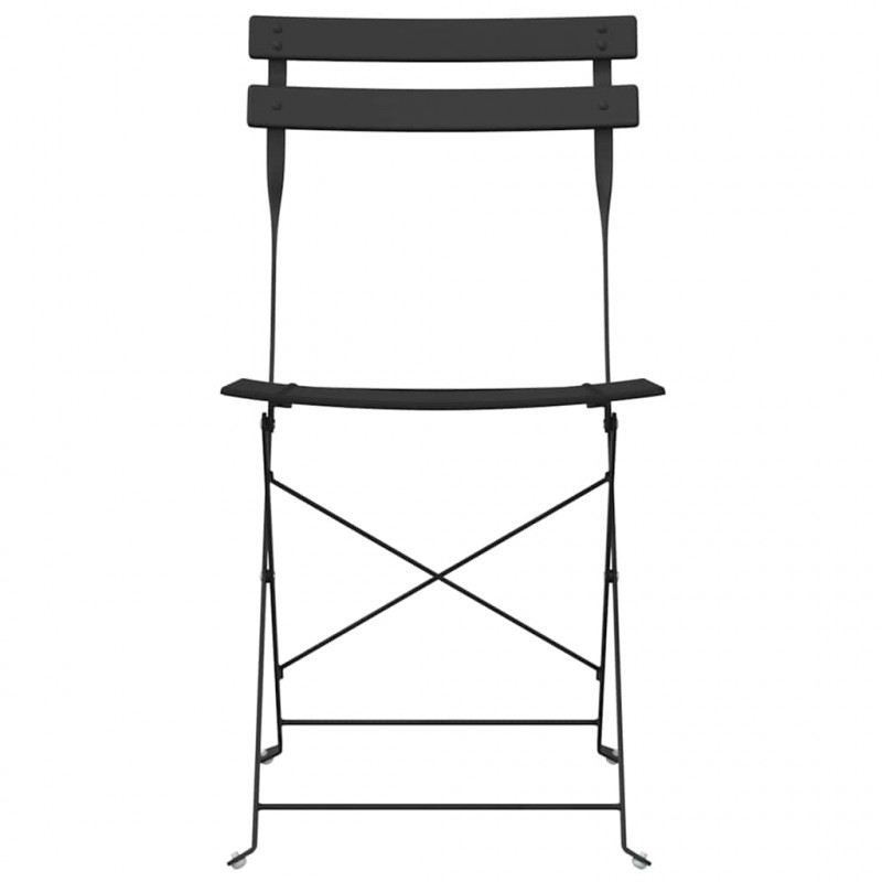 Składane krzesło ogrodowe 2 pcs Antracyt 42 x 46 x 82 cm Metal